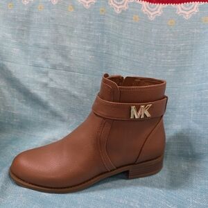 Michael Kors Chestnut Ankle Boots with Gold Logo